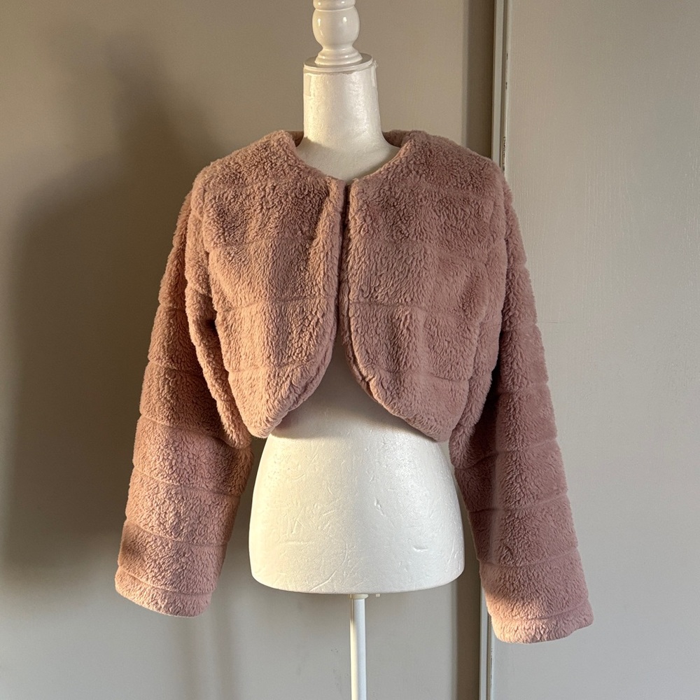 Chic Mauve Teddy Jacket for Women
